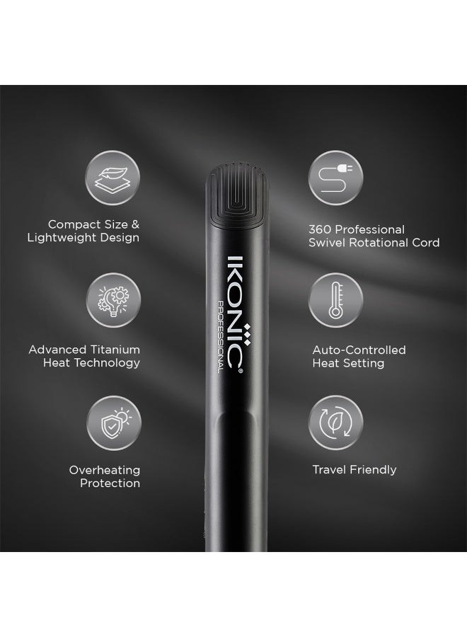 أي كونيك آيكونيك جلام مكواة فرد الشعر – أسود ألواح سيراميك تورمالين احترافية عائمة، تحكم تلقائي في الحرارة، تسخين سريع، خفيفة الوزن ومناسبة للسفر، مثالية لفرد الشعر المجعد والمموج، مناسبة لجميع أنواع الشعر. - Image 3